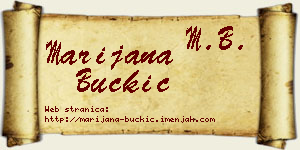 Marijana Buckić vizit kartica